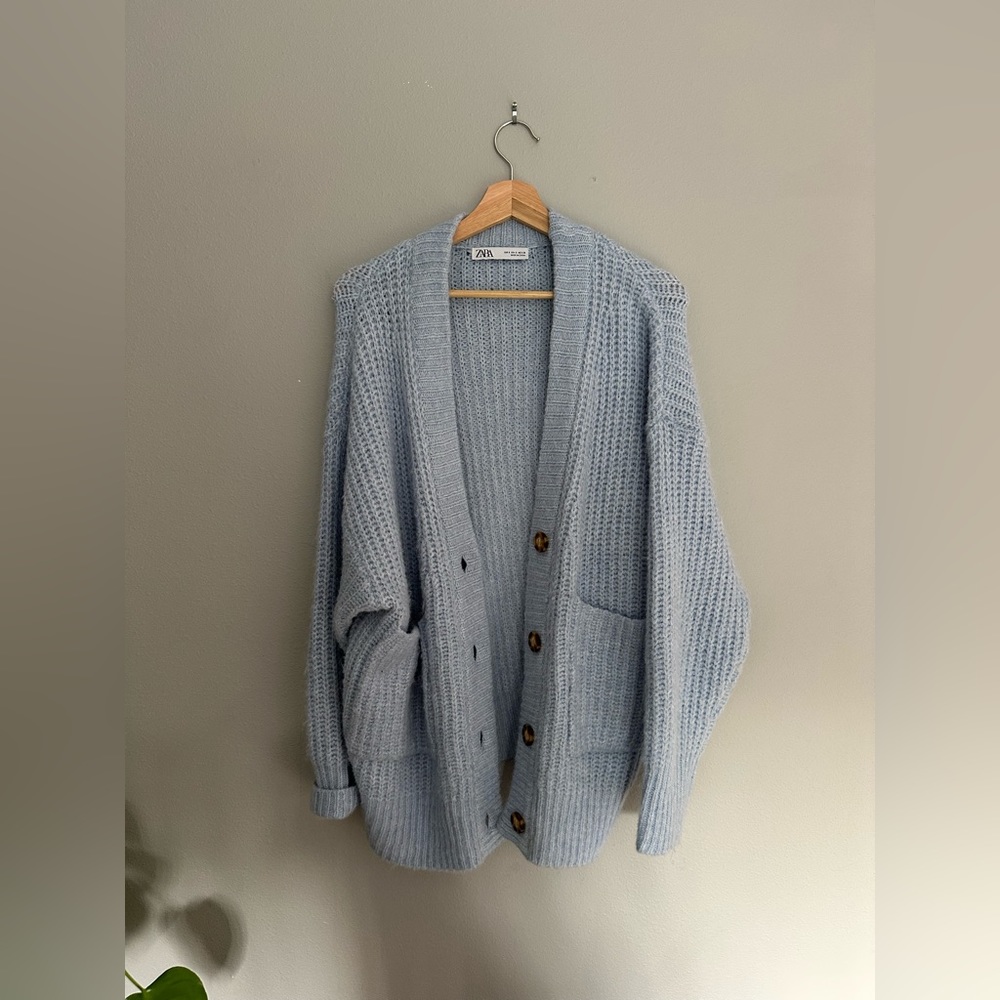 Zara cardigan size M blue. Great condition worn maybe 1/2 times
